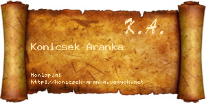 Konicsek Aranka névjegykártya